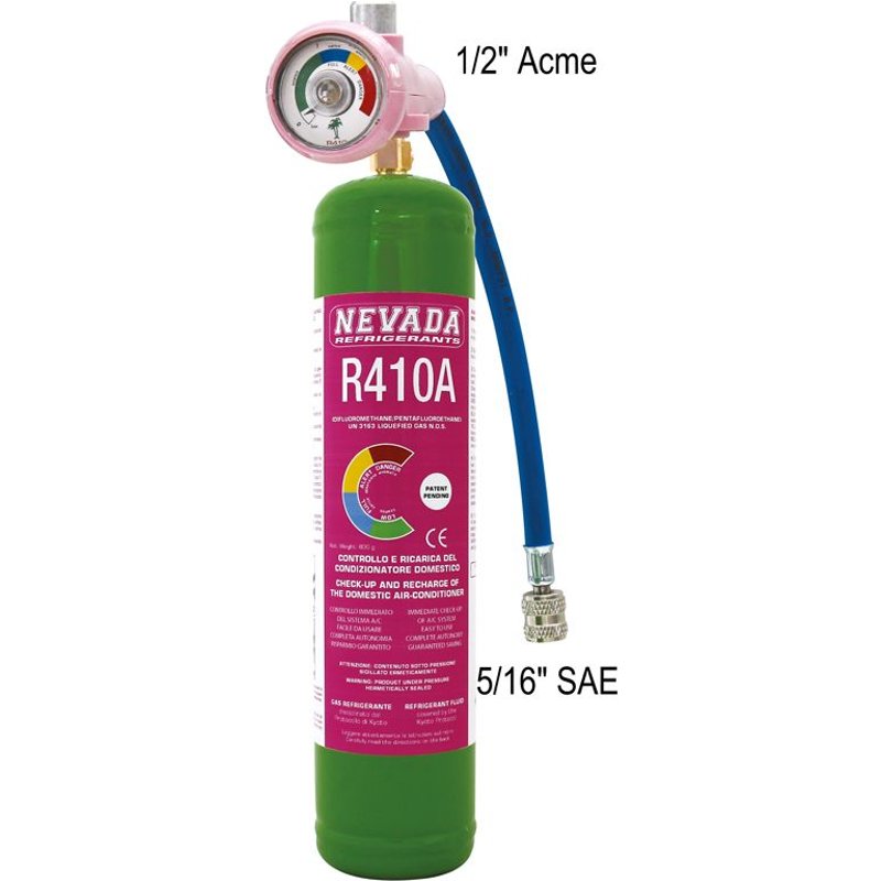 BOUTEILLE GAZ R410a valve 1/2 MANOMETRE + FLEXIBLE RECHARGE CLIM