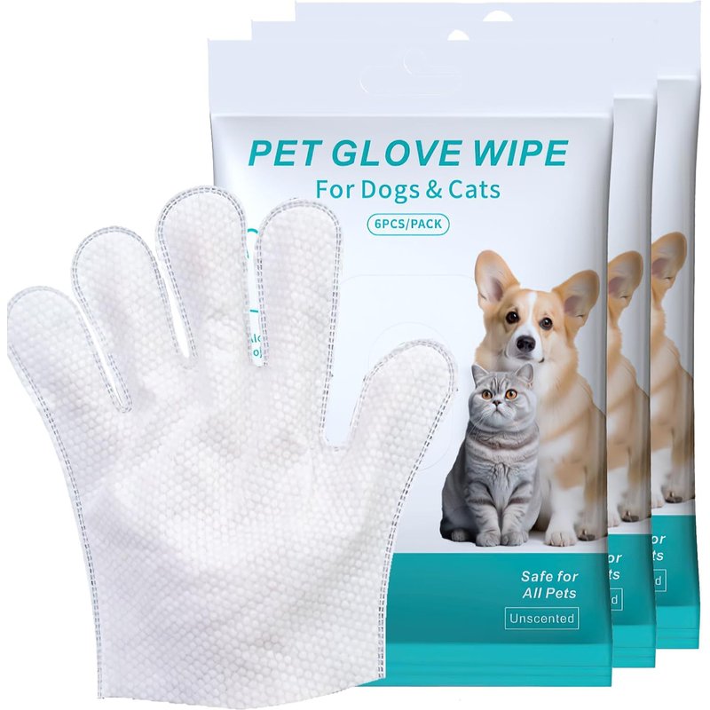 Jgd-Lot De 18 Lingettes De Toilettage Pour Chien Et Chat - Désodorisantes Et Hypoallergéniques - Pour Le Visage, Les Pattes Et Les Fesses, Sans Rinçage - Pour Soins Quotidiens Et Voyages