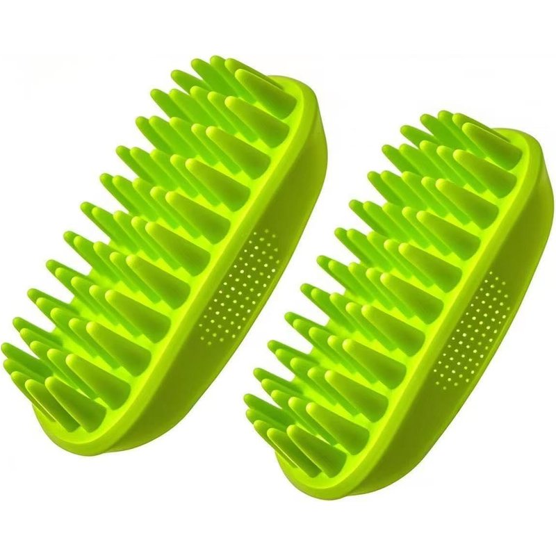 Jgd-Lot De 2 Brosses À Shampooing En Silicone Pour Chien, Peigne De Massage Pour Chien, Brosse De Bain Douce Pour Poils Moyens À Longs, Moyens Et Grands