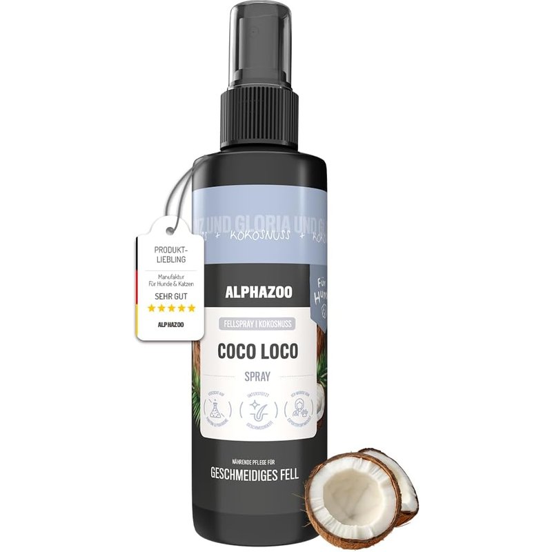 Jgd-Coco Loco Spray De Toilettage Pour Chien 250 Ml Avec Beurre De Karité, Aloe Vera Et Parfum Noix De Coco Brillance, Douceur Et Facilité De Démêlage Sans Rinçage