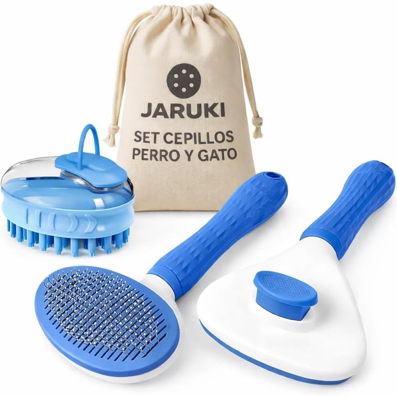 Jgd-Kit Brosse Anti-Poils D'animaux Et Brosse De Toilette, Convient Pour Chiens Et Chats, Brosse Pour Chiens, Brosse Pour Chats, Brosse Pour Animaux De Compagnie, Sac De Rangement Inclus, Brosse Po