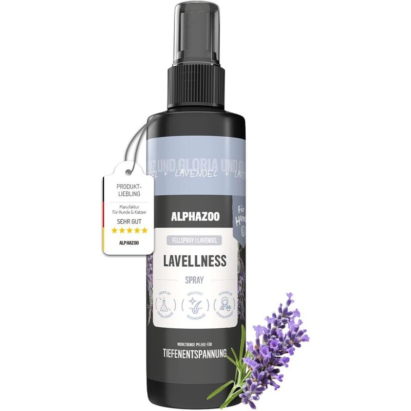 Jgd-Lavellness Spray De Pelage Pour Chien 250 Ml ¿ Soin Doux Avec Lavande, Aloe Vera Et Beurre De Karité ¿ Apaise La Peau, Brillance Et Détente Sans Rinçage