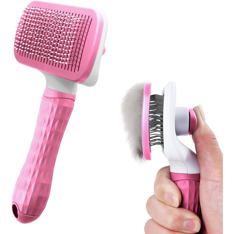 Jgd-Brosse De Toilettage Pour Chat/Chien ¿ Brosse Autonettoyante Avec Broches Arrondies Pour Chats À Poils Courts Et Petits Chiens