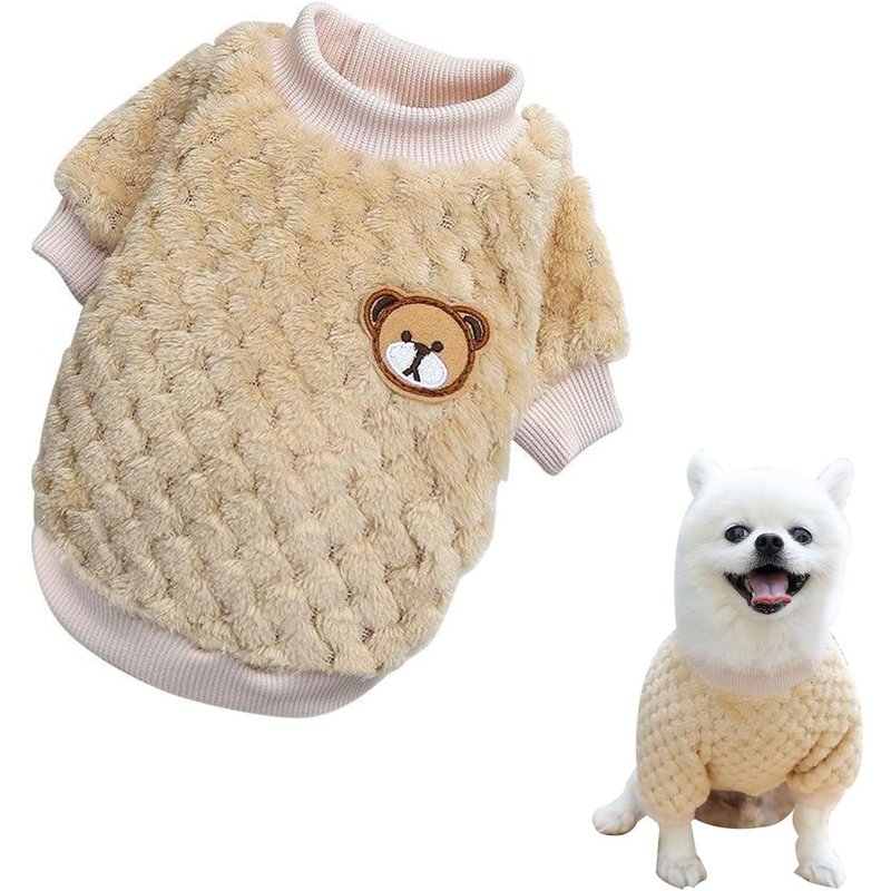Jgd-Pull Pour Petit Chien/Chat, Pull-Overs En Polaire Pour Petits Chiens, Pull Hiver Manteau En Polaire, Manteaux D'hiver Pour Chien//Chat, Manteau D'hiver Chaud Doux Et Pelucheux, L, Jaune