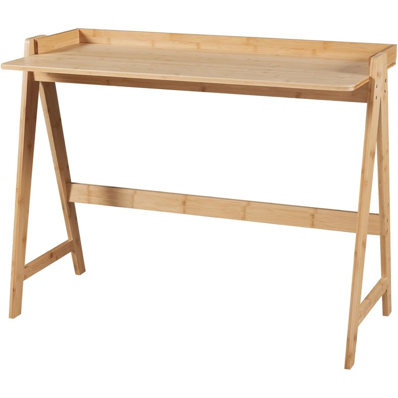 Bureau table poste de travail 123 x 53 x 80 cm bambou naturel Helloshop26 03_0009055