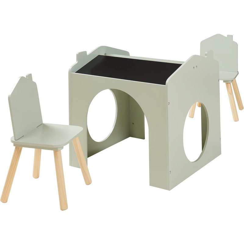 Ensemble De Table De Dessin Et 2 Chaises Pour Enfants Vert Menthe Helloshop26 03_0009446