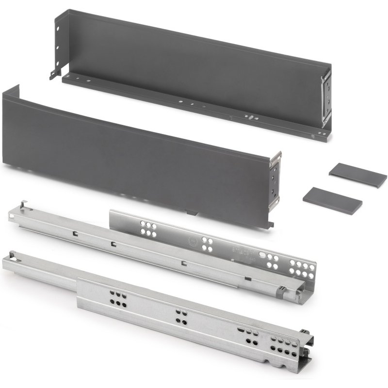 Tiroir extérieur Simplex 25kg hauteur 122mm - profondeur 440mm - acier - Gris antracite