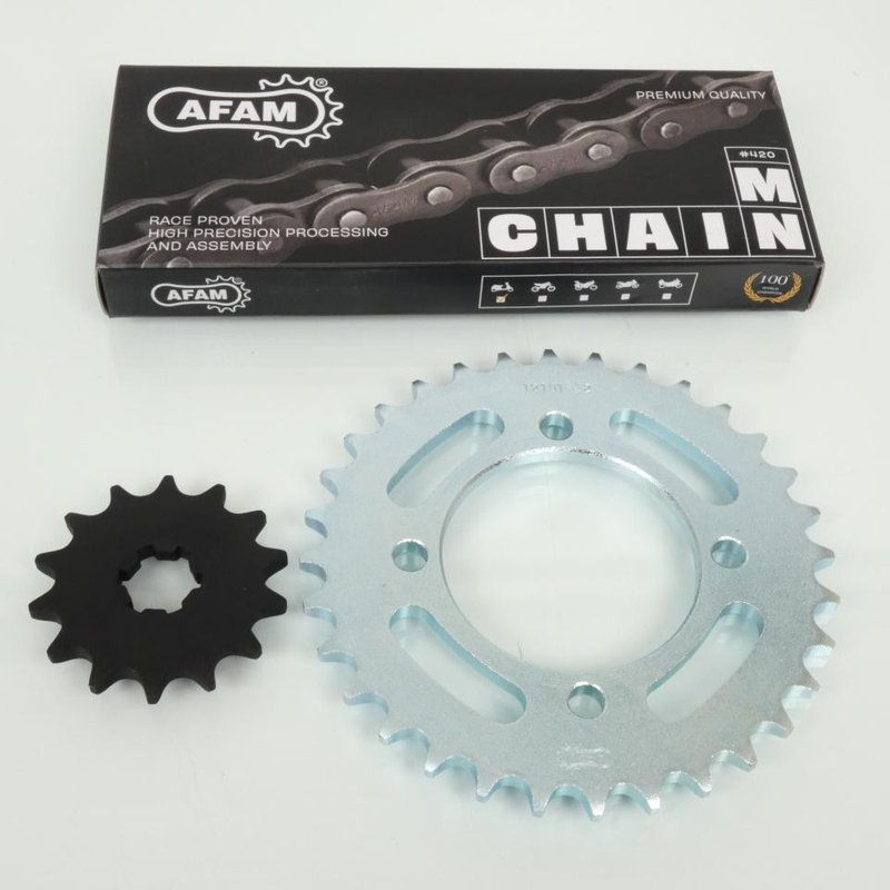 Kit chaîne Afam 14x32 Yamaha 50 Chappy 88-94