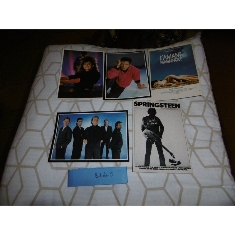 Lot De 5 Cartes Postales Chanteurs Année 70/80