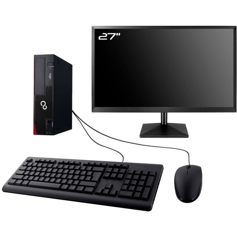 PC Fujitsu Esprimo D556 DT Ecran 27" Intel G4400 RAM 16Go SSD 480Go W11 Wifi