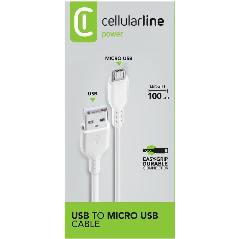 Cellularline USB Cable Color - Micro USB Le câble anti-entortillement en couleurs