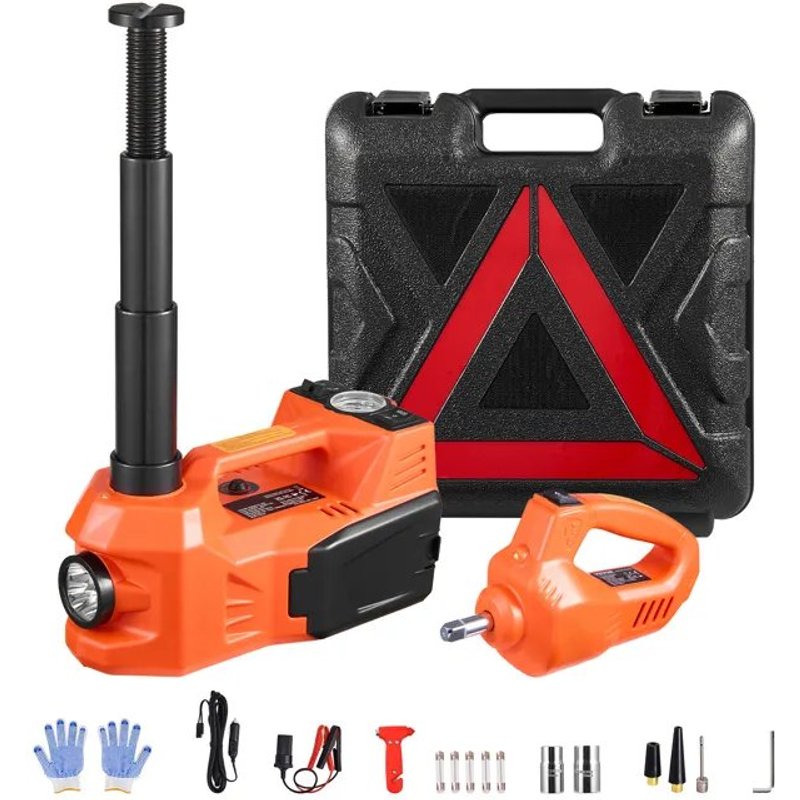 Cric Électrique pour Voitures-Duoku-5 T-Cric de Levage avec Gonfleur Intégré-avec Clé à Chocs Électrique et Lumière LED