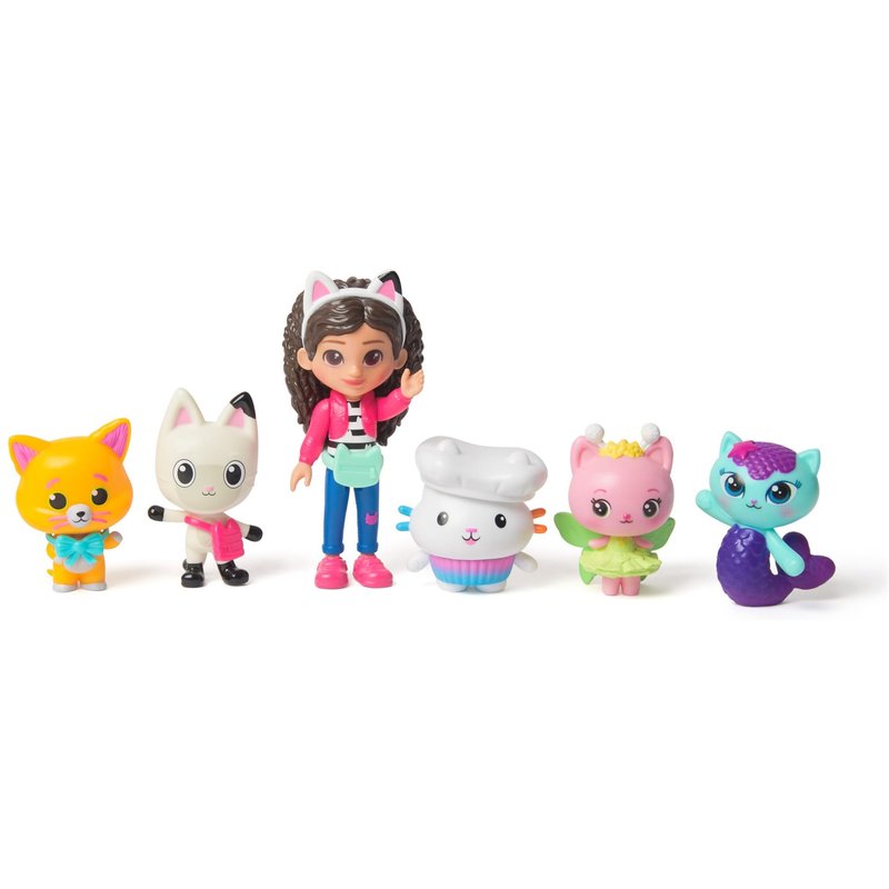 Gabby's Dollhouse Gabby et la Maison Magique Le Film - Gabby Dollhouse - Coffret Cadeau 6 Figurines Et 5 Accessoires - Petits Chatons - Dessin Animé Jouet Maison De Poupée - Jouet Enfant 3 Ans Et +