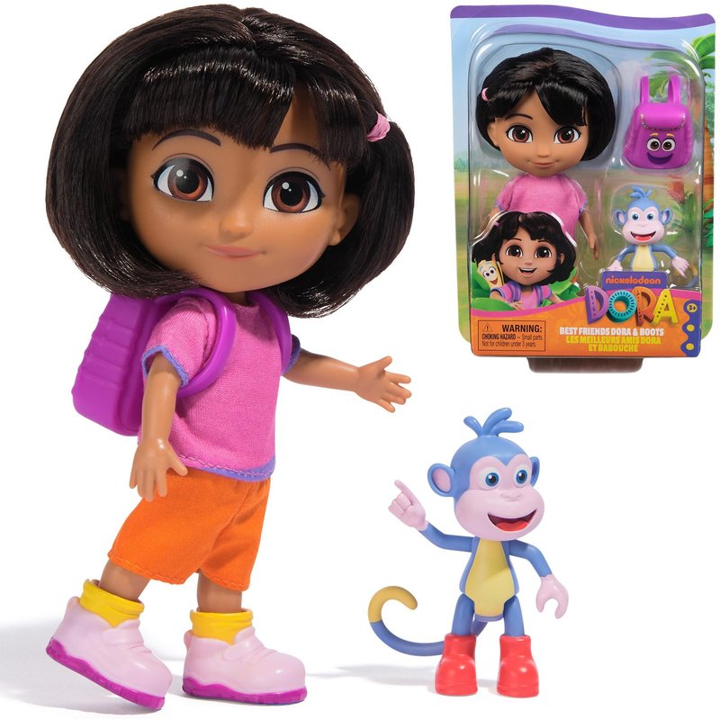 Dora - Coffret Cadeau Les Meilleurs Amis - Poupée Avec Vêtements Accessoire Et Figurine De Babouche - Figurine À Collectionner - Dessin Animé Jouet Maison De Poupée - Jouet Enfant 3 Ans Et +