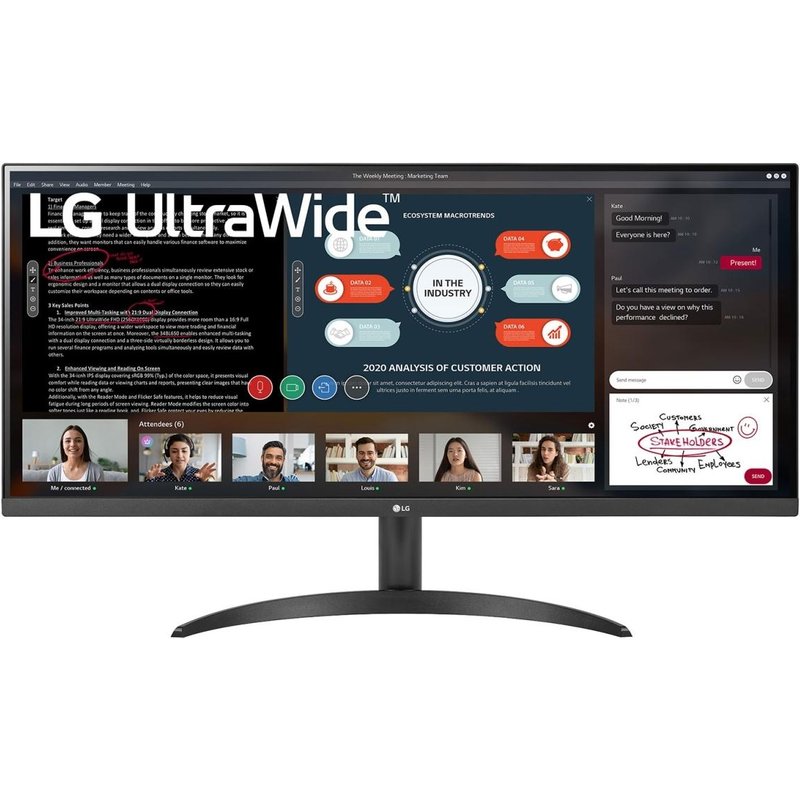 Ecran PC LG 34WP500-B 34" 2560 x 1080 Full HD Ultra large LED Noir