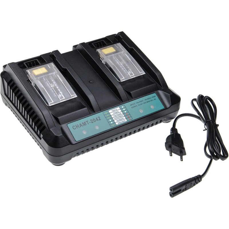 vhbw Chargeur double remplacement pour Makita DC18RD pour batteries Li-ion d'outils