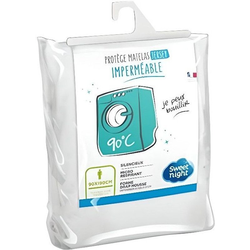 Sweetnight Protege-Matelas Imperméable Axel - Blanc - 160 X 200 Cm