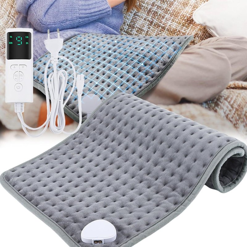 Coussin Chauffant électrique Avec Fonction D'arrêt Automatique, 9 Niveaux De Chauffage, 4 Modes De Minuterie, Pour Le Dos, La Nuque, Les épaules Et Les Spasmes, 60 x 30 cm, Lavable En Machine