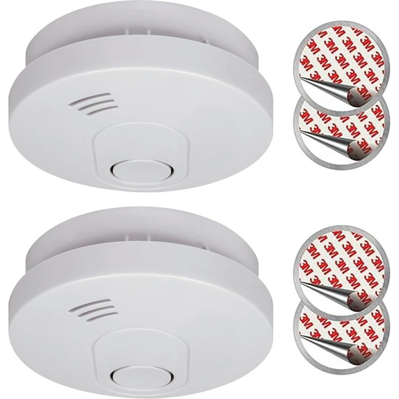 ELRO FS1510 Détecteur de fumée 2 pièces Kit de Montage Magnétique Batterie 10 Ans Conforme à la Norme Européenne EN14604 Blanc 2 unités