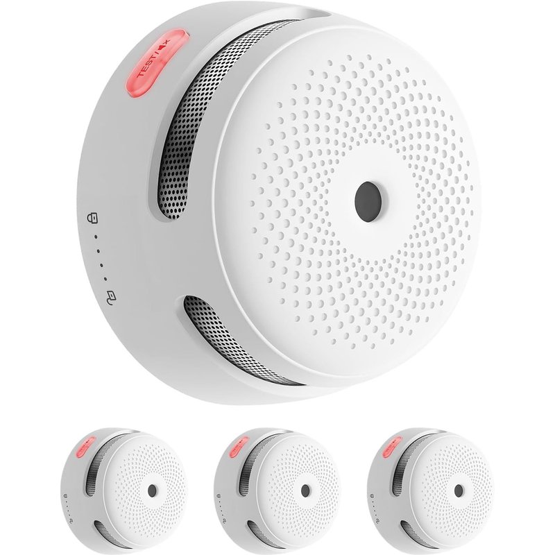 Détecteur de Fumée Wi-FI Compatible avec l`Appli Home Security, Station de Base SBS50 Requise, Mini-Détecteur de Fumée Interconnecté sans Fil Conforme à EN14604, XS01-M, Lot de 3