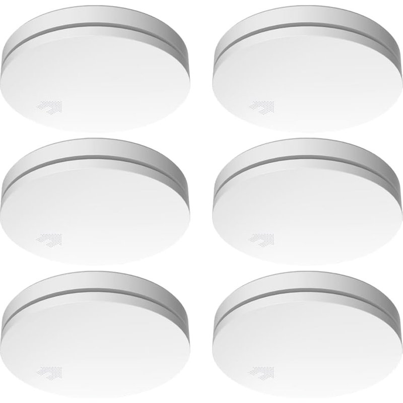 ELRO FS4610 Détecteur de fumée 6 pièces Le Détecteur de Fumée Le Plus Fin du Monde Batterie 10 Ans Conforme à la Norme Européenne EN14604 Blanc 6 Pièces