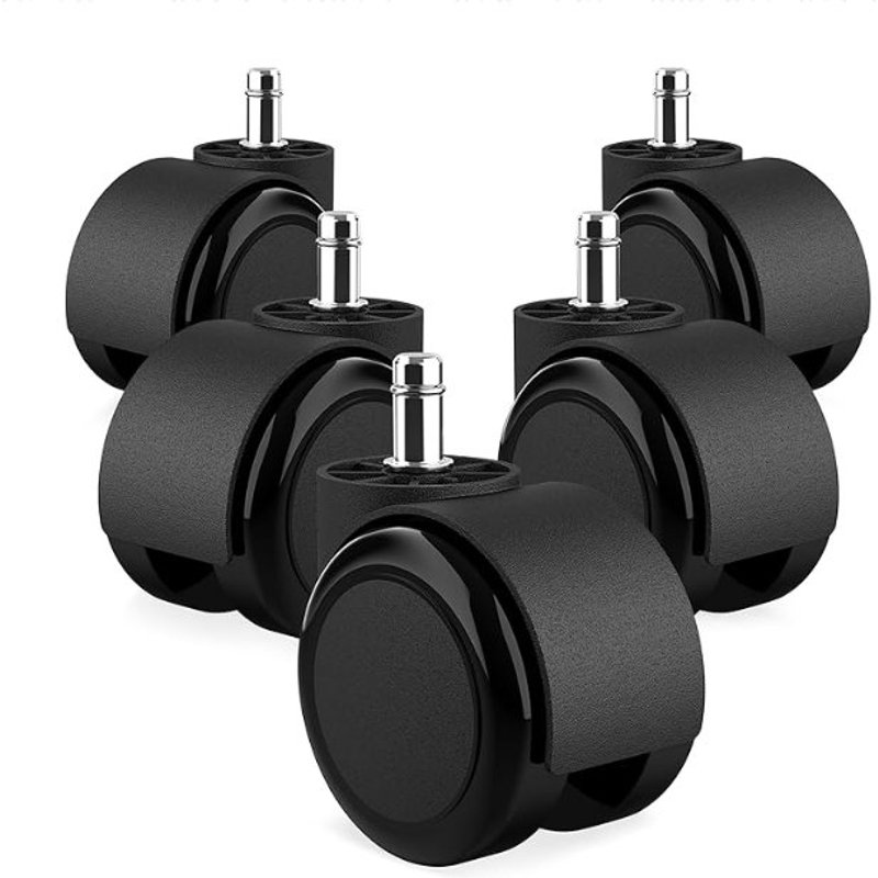 RAVN HAMAN Jeu de 5 Roulettes de chaises de bureau 11 mm x 22 mm - - Roulettes pour sols durs jusqu'Ă 175 kg - - Roues pour chaises pivotantes - - Installation facile sans outils