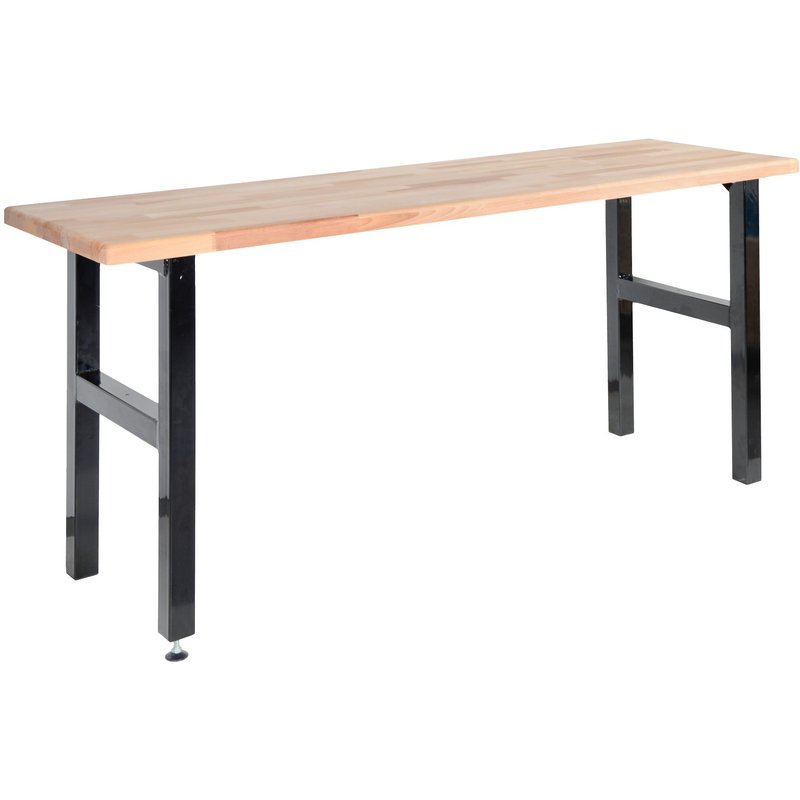 Table de travail Hobby 2000 mm ? Établi bois hêtre massif et pieds acier