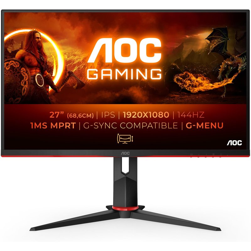 Ecran PC AOC G2 27G2/BK 27" 1920 x 1080 Full HD LED Noir et Rouge