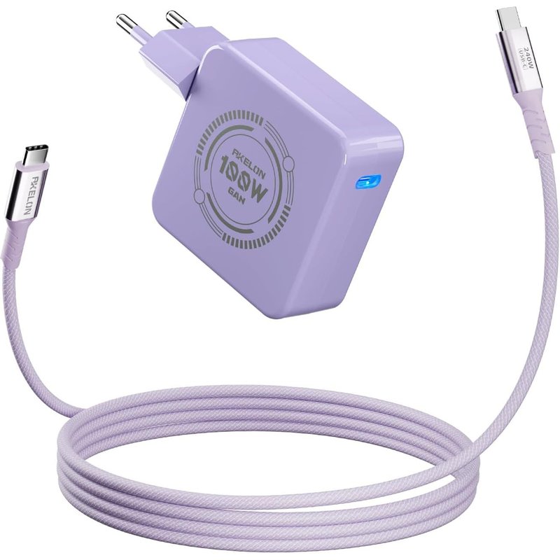 Chargeur USB C Rapide 100W, GaN Alimentation 100 Watt PD 3.0 pour MacBook Air, MacBook Pro, iPhone 15 14, iPad, Samsung Galaxy S24 S23 Ultra, Lenovo, HP, ASUS, Dell Laptop, 2M Câble USB-C 240W