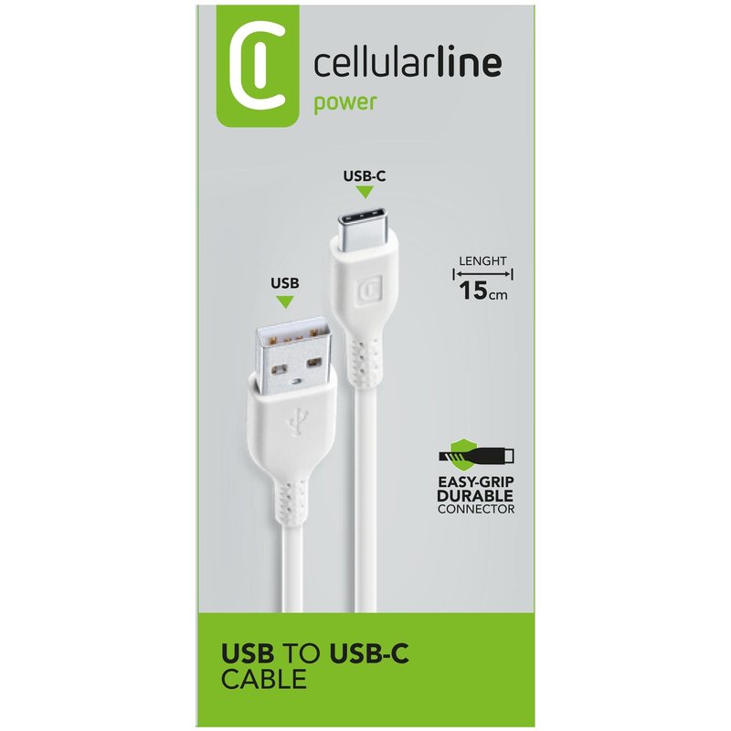 Cellularline Power Cable 15cm - USB-C CâbleUSB-C de charge et transfert de données.