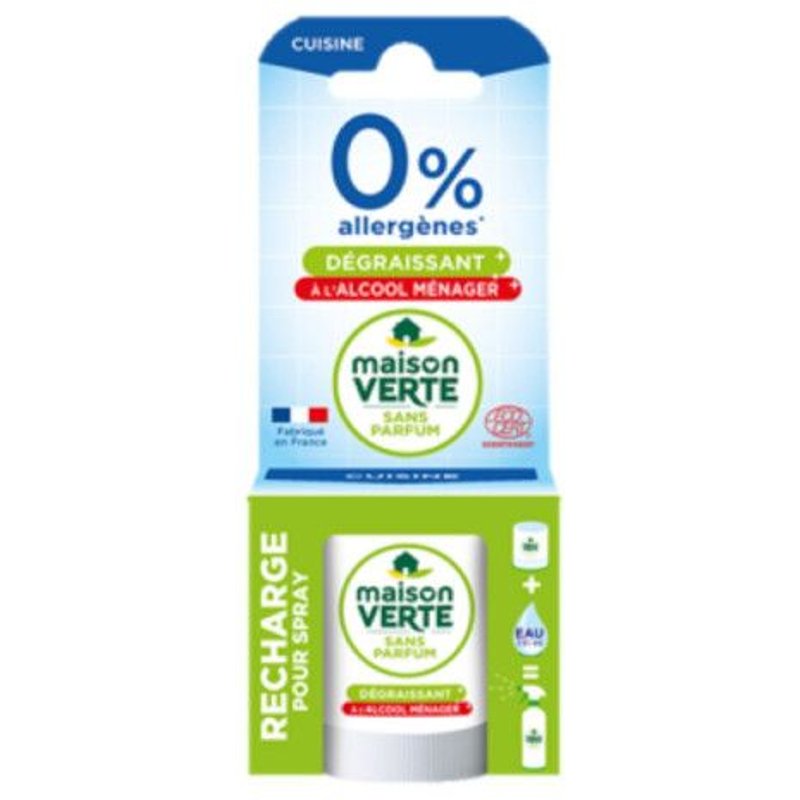 Pack de 3 - Maison Verte - Recharge Spray dégraissant à l'alcool 0% allergènes