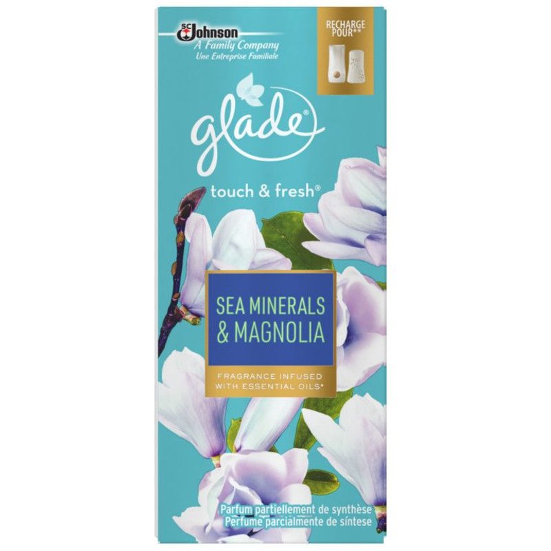 GLADE - PACK DE 4 ELEGANCE TOUCH & FRESH RECHARGE SEA MINERALS & MAGNOLIA 10 ML