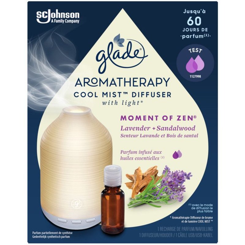 GLADE® - PACK DE 3 AROMATHÉRAPIE - DIFFUSEUR ELECTRICQUE HUILES ESSENTIELLES- MOMENT OF ZEN LAVANDE & BOIS DE SANTAL