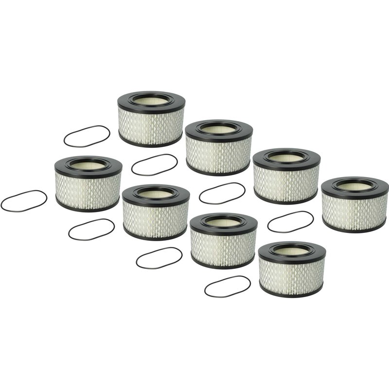 vhbw 8x filtre compatible avec Heylo VC 30 H, VC 30 M aspirateur - filtre HEPA noir / blanc