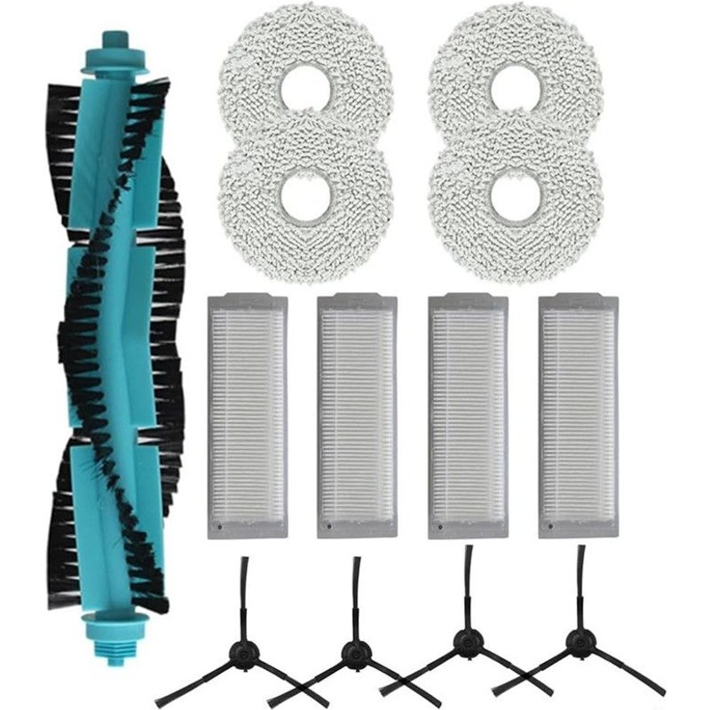 Accessoires de pièces de rechange pour Cecotec pour Conga 11090-Spin - 1 brosse rouleau + 4 chiffon + 4 filtre + 4 brosses latérales