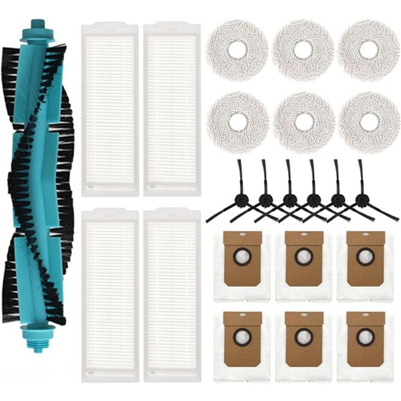 23 Pièces accessoires 1 brosse rouleau + 6 chiffon + 4 filtre + 6 sacs à poussière + 6 brosses latérales pour aspirateur robot Cecotec Conga 11090