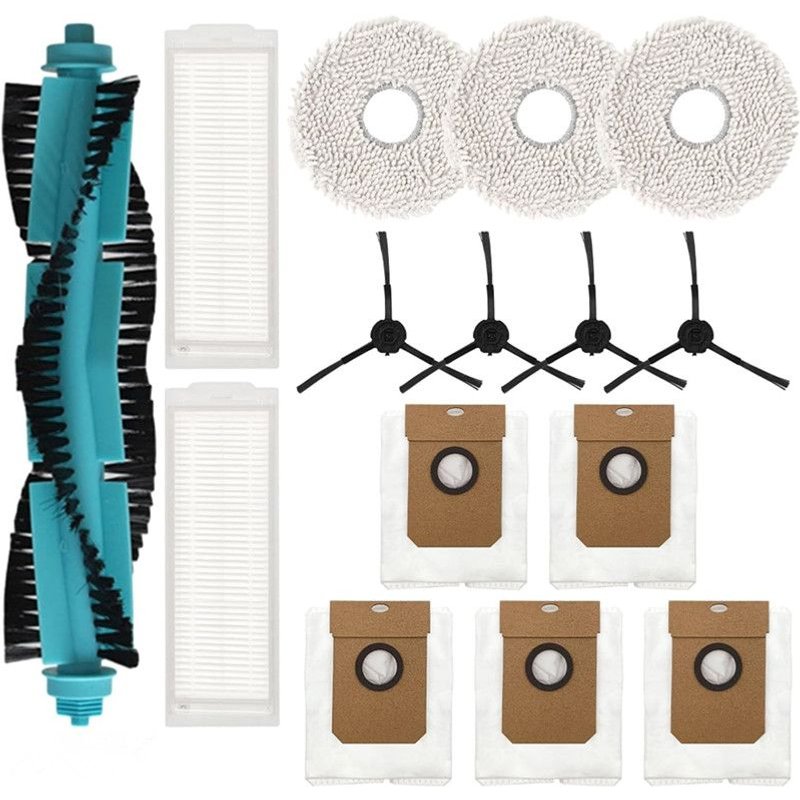 Lot de 15 pour Cecotec Conga 11090 Spin, 1 brosse rouleau + 3 chiffon + 2 filtre + 5 sacs à poussière + 4 brosses latérales