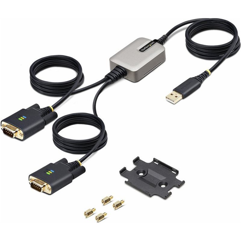 StarTech.com Adaptateur USB vers Série de 2 Ports de 4 m, FTDI/DB9 RS232 - Câble USB / série - USB (M) pour DB-9 (M) vissable - 4 m - noir