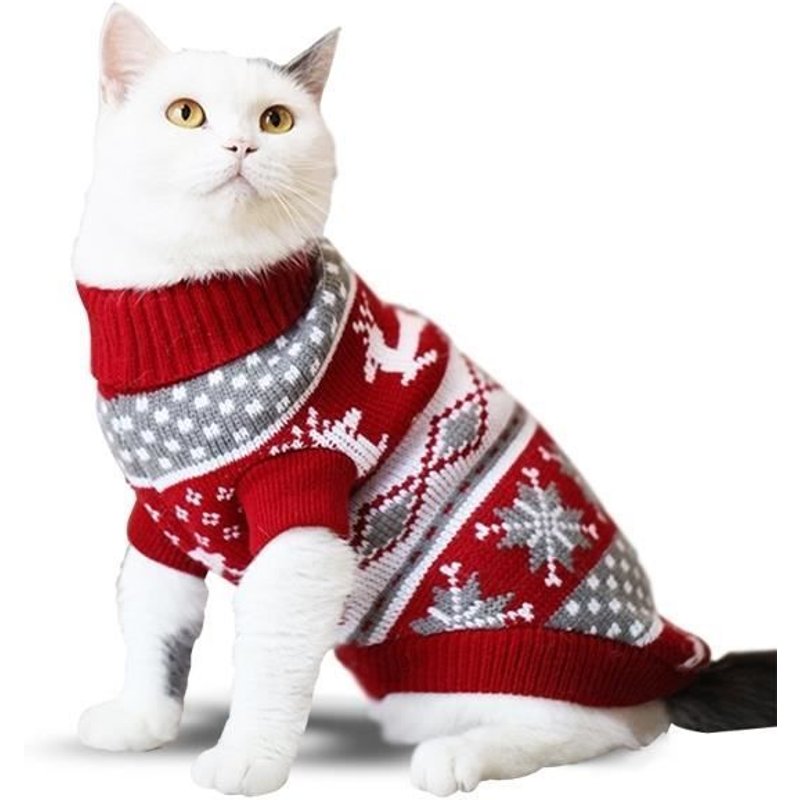 Pull De Noël Pour Animal De Compagnie Chien Et Chat Flocon Bleu Marine