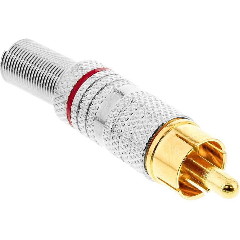 InLine 99110O connecteur de fils RCA Or, Rouge et Argent