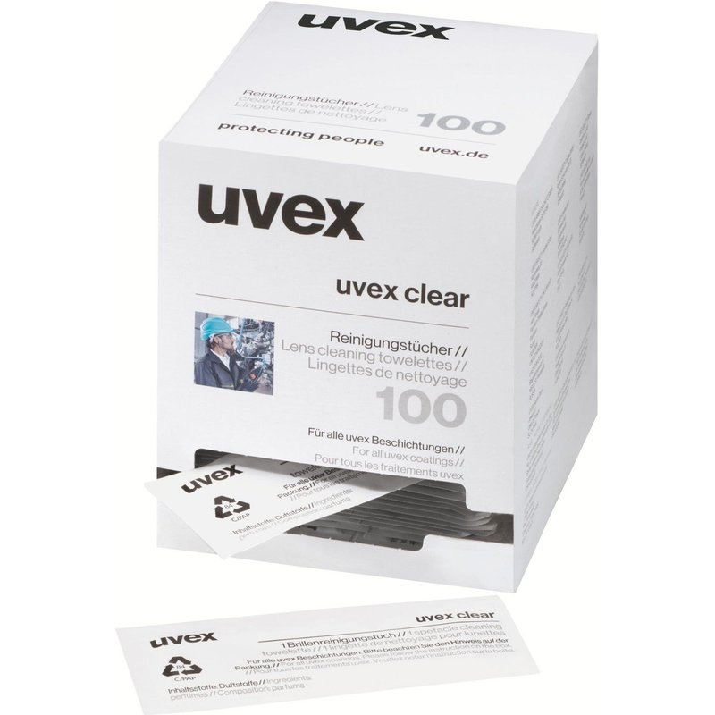 Lingettes de nettoyage UVEX 9963005; pour les lunettes; 100 pièces