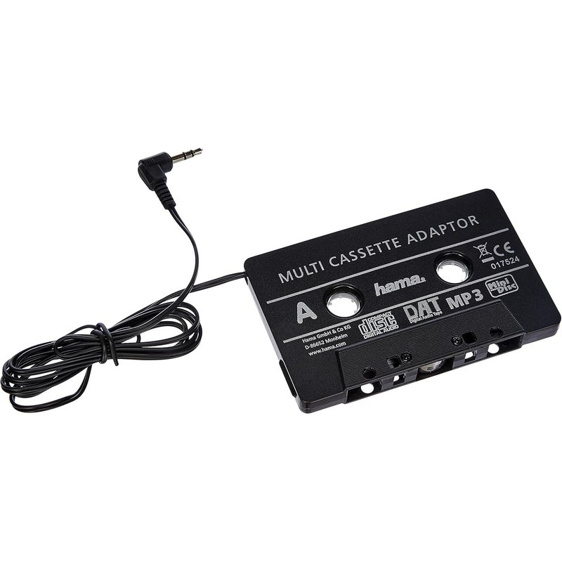 Adaptateur Cassette Automobile (pour Smartphones, lecteurs MP3/CD, Jack 3,5 mm, Car Cassette Adapter) Noir