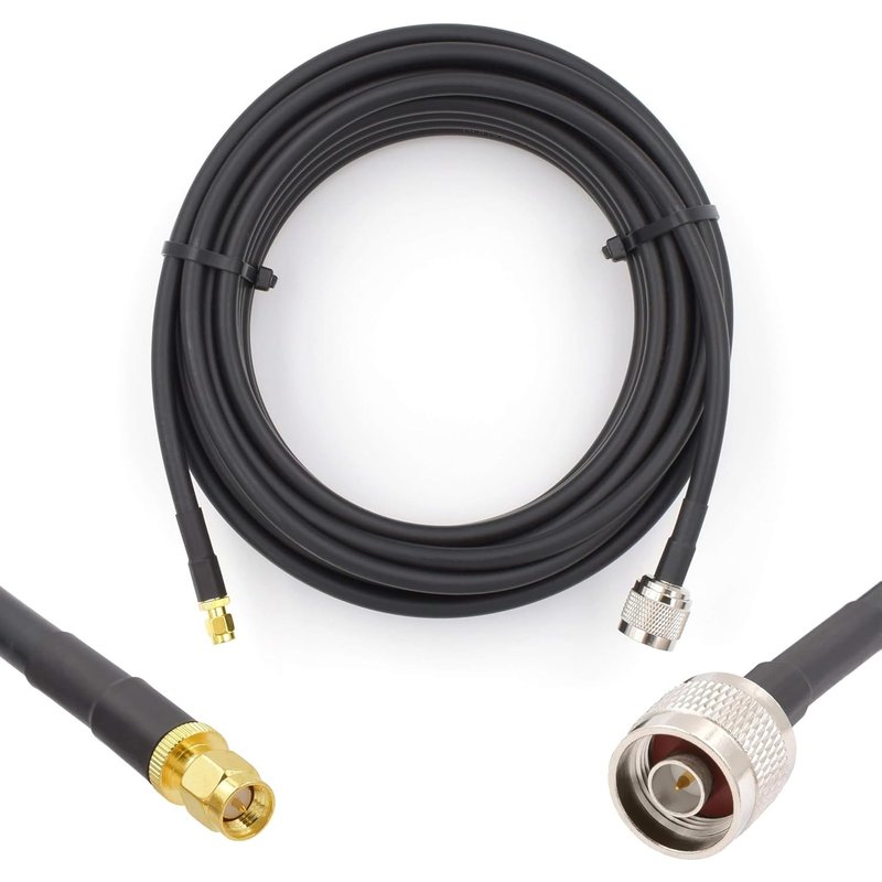 N mâle à SMA mâle 2m Cable coaxial 50ohm 5D-FB Ø7.5mm Câble d'extension Exterieur à Faible Perte rallonge Etanche pour Routeur WiFi Radio Antenne LTE GSM Amplificateur 4G 5G 6G LTE Hotspot