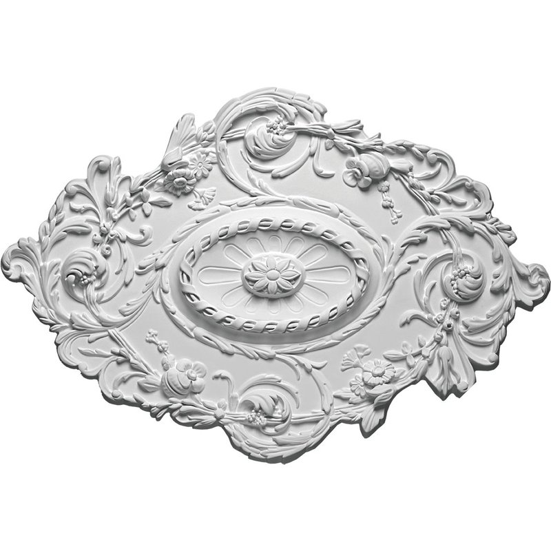 S029 ROSACE de plafond SARMIS diametre 76,7 cm - Polyuréthane haute densité - Blanc