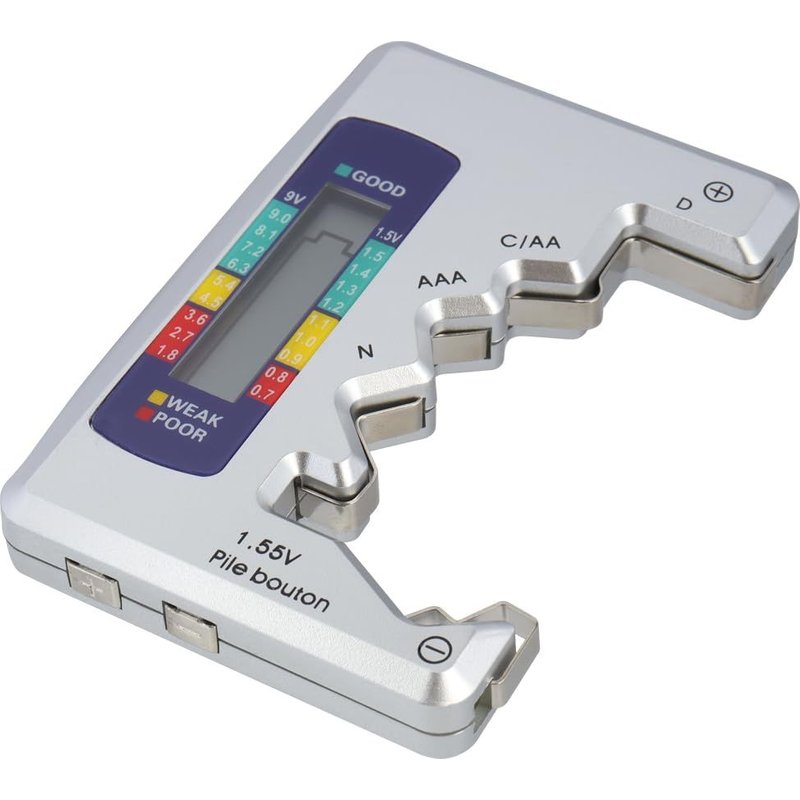 Testeur de Piles Numérique Universel Vérificateur de Batterie Numérique Testeur de Batterie Détecteur de Capacité de Pile Portable pour AA AAA C D N 9V 1.5V Piles Bouton Mini Batteries