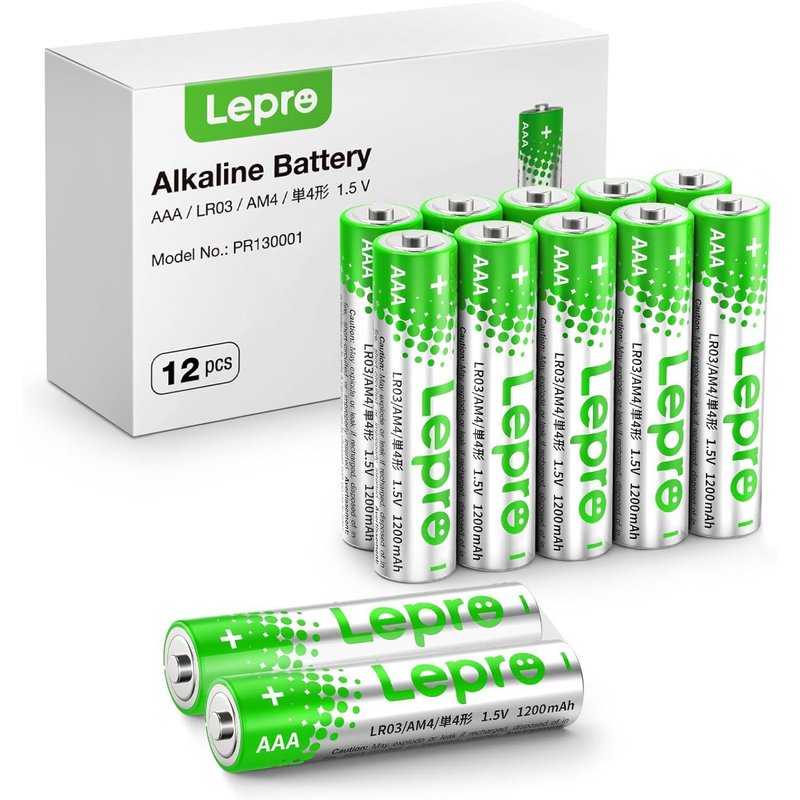 Piles Alcalines AAA - Lot de 12-1,5V LR03 Piles AAA -1200mAh - Batteries AAA pour Le Quotidien, Ultra Alcalines Piles Anti-Fuite, Anti-Corrosion Idéale pour Jouet, Réveil, Télécommande