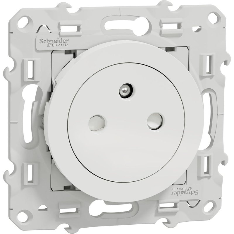 Odace, Prise de courant 2P+T affleurante, 16 A, connexion rapide, Blanc Odace - prise de courant 2P+T affleurante - blanc - connexion rapide - S520052