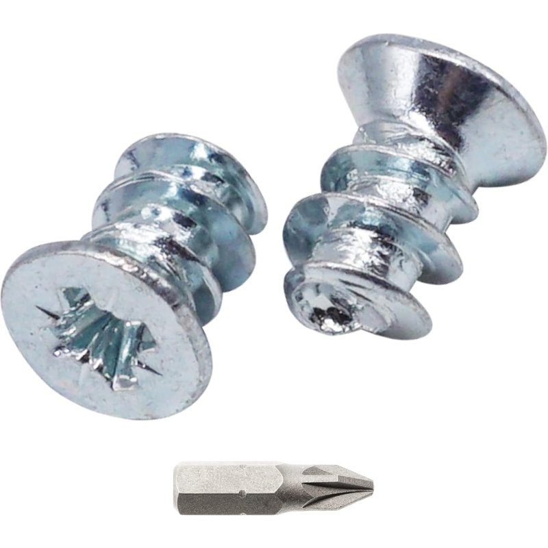 (100 pièces) Vis Euro zinguées 6,3 x 9,5 mm, Vis de Coulisse de Tiroir, tête fraisée plate, vis de charnière