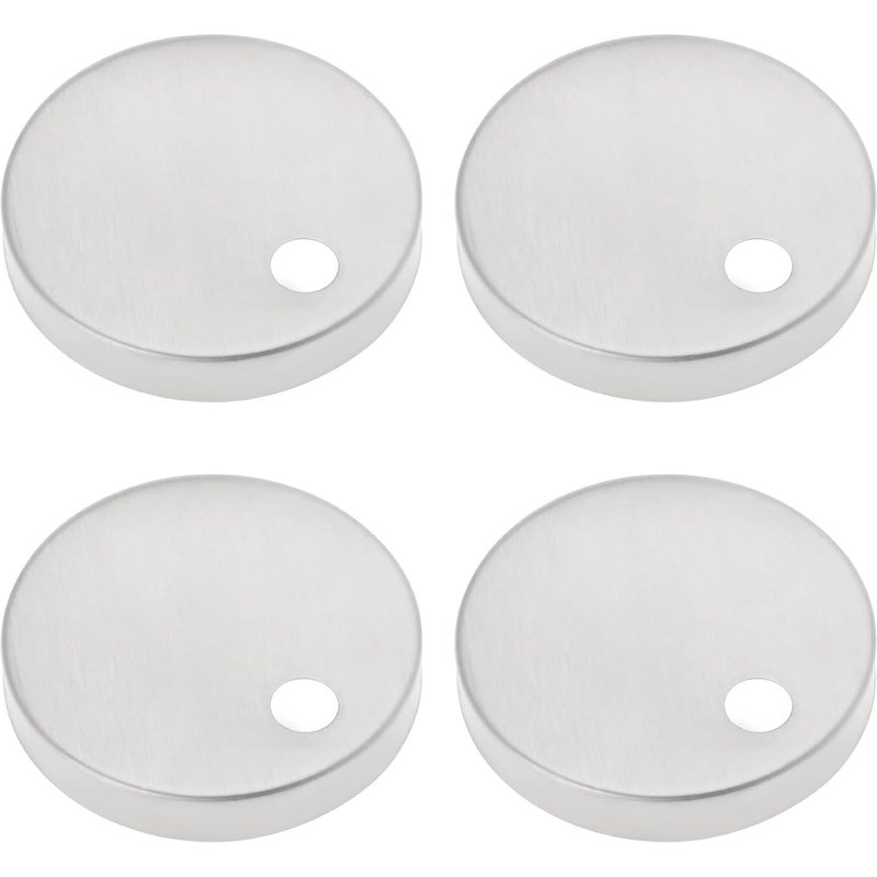 4 Pièces Couvercle Charnière Siège Toilette 55mm Diamètre Fixations Charnière Siège Toilette Couvre en Acier Inoxydable Couvertures Décoratives Fixation Supérieure Cuvette Toilette Argent