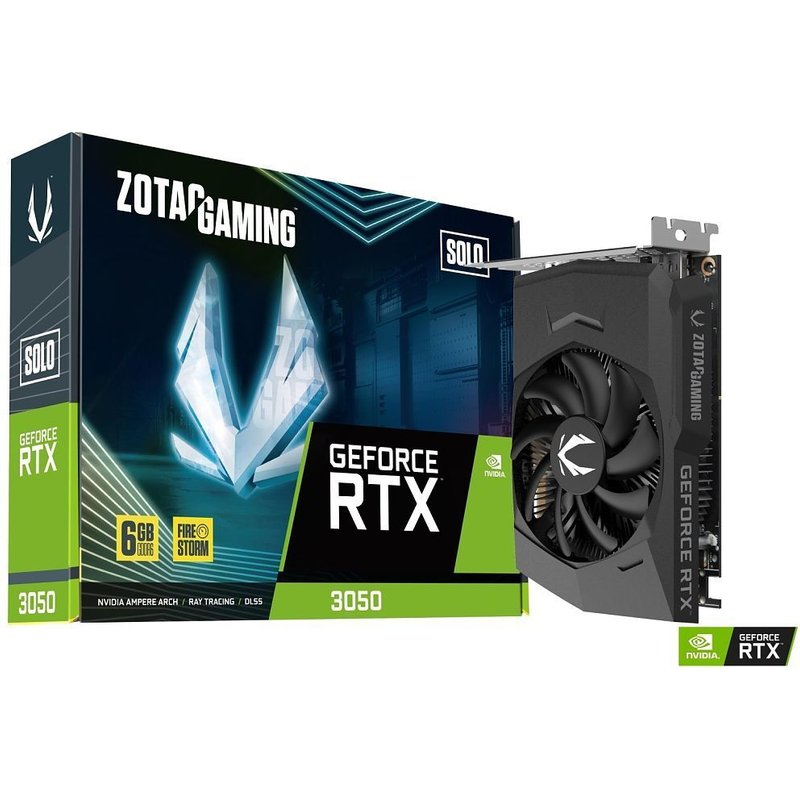 ZOTAC GAMING GeForce RTX 3050 6GB GDDR6 Solo - Carte graphique - GF RTX 3050 - 6 Go GDDR6 - PCIe 4.0 x8 - 3 x DisplayPort, HDMI